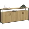 Image de Buffet 160 cm detroit 4 portes bois et noir design industriel