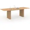 Image de Table À Manger Extensible Rectangle Juliette 6-12 Personnes Pieds Lattes Tasseau Bois Coloris Chêne 160-240 Cm