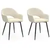 Image de Lot de 2 chaises de salle à manger, fauteuils de table clara en velours crème