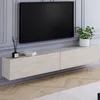 Image de ID MARKET meuble tv ELIO 2 portes 180 cm travertin suspendu