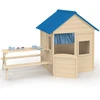 Image de Maisonnette Enfant En Bois Odyssey, Cabane De Jeux Extérieure Avec Table De Pique-nique Intégrée