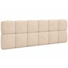 Image de Tête De Lit Suspendue Matelassée Nuage Velours Beige 160 Cm