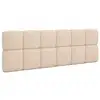Image de Tête de lit suspendue matelassée nuage velours beige 160 cm