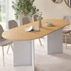 Image de Table à manger rectangle extensible - IDMARKET - MARTHE - Bois et blanc - 6-10 personnes - 160-200 cm