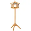 Image de Mangeoire pour oiseaux - HOMCOM - oiseaux sauvages sur pied nichoir plateau station bois - bois - 113 cm