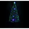 Image de Sapin artificiel lumineux fibre optique led multicolore + support pied ø 60 x 120h cm 130 branches étoile sommet brillante vert