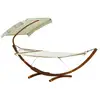 Image de Hamac de jardin avec support en bois et parasol hamac sur pied 2 personnes max. Charge max. 180 kg