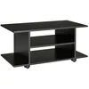 Image de Meuble tv - banc télé - HOMCOM - avec roulettes pivotantes étagères support 42 pouces - bois - 80x40x40cm - noir