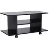 Image de Meuble tv bas table basse a roulettes en panneaux de particules noir