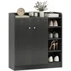 Image de Meuble de rangement - HOMCOM - chaussures 12 paires 4 compartiments ouverts placard - bois - 83x30x90cm - noir