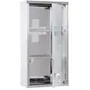 Image de Armoire à pharmacie 2 étagères 3 niveaux verrouillable porte verre trempé dépoli logo croix 25l x 12l x 48h cm acier inox