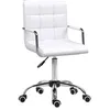 Image de Chaise de bureau - HOMCOM - fauteuil manager pivotant réglable capitonné mobilier - synthétique - blanc