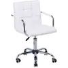 Image de Chaise de bureau fauteuil manager pivotant hauteur réglable revêtement synthétique capitonné blanc