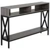 Image de Table console - HOMCOM - table entrée industriel multi-rangements mobilier salon - bois - 120x235x75cm - gris