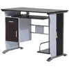 Image de Bureau informatique design 100l x 52l x 75h cm brun noir et blanc