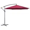 Image de Parasol déporté octogonal à manivelle inclinable manivelle avec pied en acier diamètre 3 m rouge