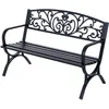 Image de Banc De Jardin Terrasse En Acier Fonte Noir 3 Places