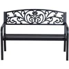 Image de Banc De Jardin Terrasse En Acier Fonte Noir 3 Places