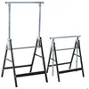 Image de Tréteaux pliables - HOMCOM - lot de 2 télescopiques hauteur réglable 80-130 cm robuste - acier - noir