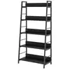 Image de Étagère bibliothèque de rangement style industriel incliné 5 niveaux 70l x 35l x 150h cm noir
