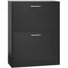 Image de Meuble à chaussures - HOMCOM - armoire rangement entrée 2 portes abattantes mobilier - bois - 60x24x80cm - noir