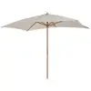 Image de Parasol droit rectangulaire bois polyester haute densité 2,95l x 2l x 2,55h m crème