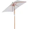 Image de Parasol rectangulaire inclinable bois polyester haute densité 2l x 1,5l x 2,3h m crème