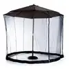 Image de Moustiquaire cylindrique pour parasol 3 m diamètre avec fermeture éclair et lestage noir