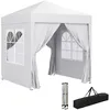Image de Tonnelle de jardin extérieure - tonnelle pliante pop-up - Outsunny - hauteur réglable - Anti-UV - cadre en acier - 2 x 2 m - blanc