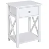 Image de HOMCOM - table de chevet - MDF - 40x30x55cm - Blanc