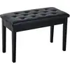 Image de Banquette Tabouret De Piano Capitonné Avec Coffre Noir