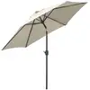 Image de Parasol inclinable de jardin balcon terrasse manivelle toile polyester imperméabilisée haute densité 180 gm² ø2,6 x 2,35h m alu crème