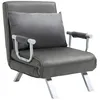 Image de Chauffeuse matelas - HOMCOM - appoint pliant fauteuil convertible dossier réglable coussin - métal suède - gris