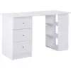 Image de Bureau Multimédia 3 Tiroirs 2 Étagères Blanc