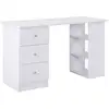 Image de Bureau informatique multimédia multi-rangements 3 tiroirs 2 étagères 120l x 49l x 72h cm blanc