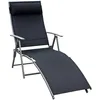 Image de Transat chaise longue - Outsunny - bain de soleil pliable inclinable têtière fournie - métal textilène - 137x64x101cm - noir