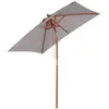 Image de Parasol rectangulaire inclinable bois polyester haute densité 2l x 1,5l x 2,3h m gris clair