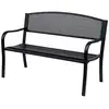 Image de Banc 3 places de jardin terrasse style contemporain 127l x 60l x 87h cm métal époxy anticorrosion noir