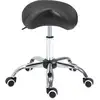 Image de Tabouret de massage tabouret selle ergonomique pivotant 360° hauteur réglable revêtement synthétique noir chromé