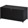 Image de Coffre de rangement - Outsunny - malle résine tressée imitation rotin stockage extérieur - résine - 118x54x59cm - café foncé