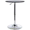 Image de Table de bar table bistrot chic style contemporain table ronde hauteur réglable 67-93 cm ø 63 cm métal chromé pvc noir