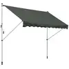 Image de Store banne manuel rétractable 3l x 1,5l m inclinaison et hauteur réglable installation rapide métal alu polyester anti-uv gris