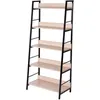 Image de Étagère Bibliothèque Design 5 Niveaux Acier Aspect Bois