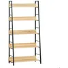 Image de Étagère bibliothèque - HOMCOM - style industriel incliné 5 niveaux mobilier salon bureau - bois - 70x35x150cm