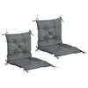 Image de Lot De 2 Coussins Matelas Assise Dossier 2 En 1 Pour Chaise Gris