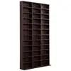 Image de Étagère rangement cddvd meuble de rangement pour 1116 cds 33 compartiments réglables en hauteur 102 x 24 x 195 cm marron