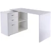 Image de Bureau D'angle Bureau Droit Modulable 2 En 1 Blanc
