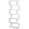 Image de Bibliothèque étagère zig zag design contemporain 80l x 23l x 192h cm 6 niveaux blanc