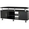 Image de Meuble tv - meuble télé - HOMCOM - bois banc pour télévision jusquà 55 pouces plateau placards niches - 120x40x52cm - noir