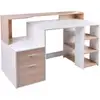 Image de Bureau Informatique 137 L X 55 L X 92 H Cm Chêne Blanc